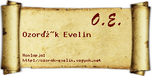 Ozorák Evelin névjegykártya